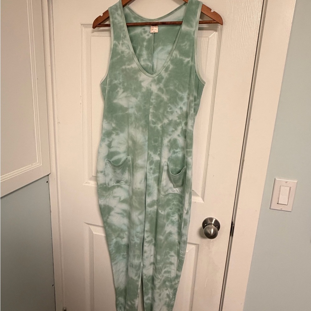 Smash + Tess Green Tie-Dye Jumpsuit